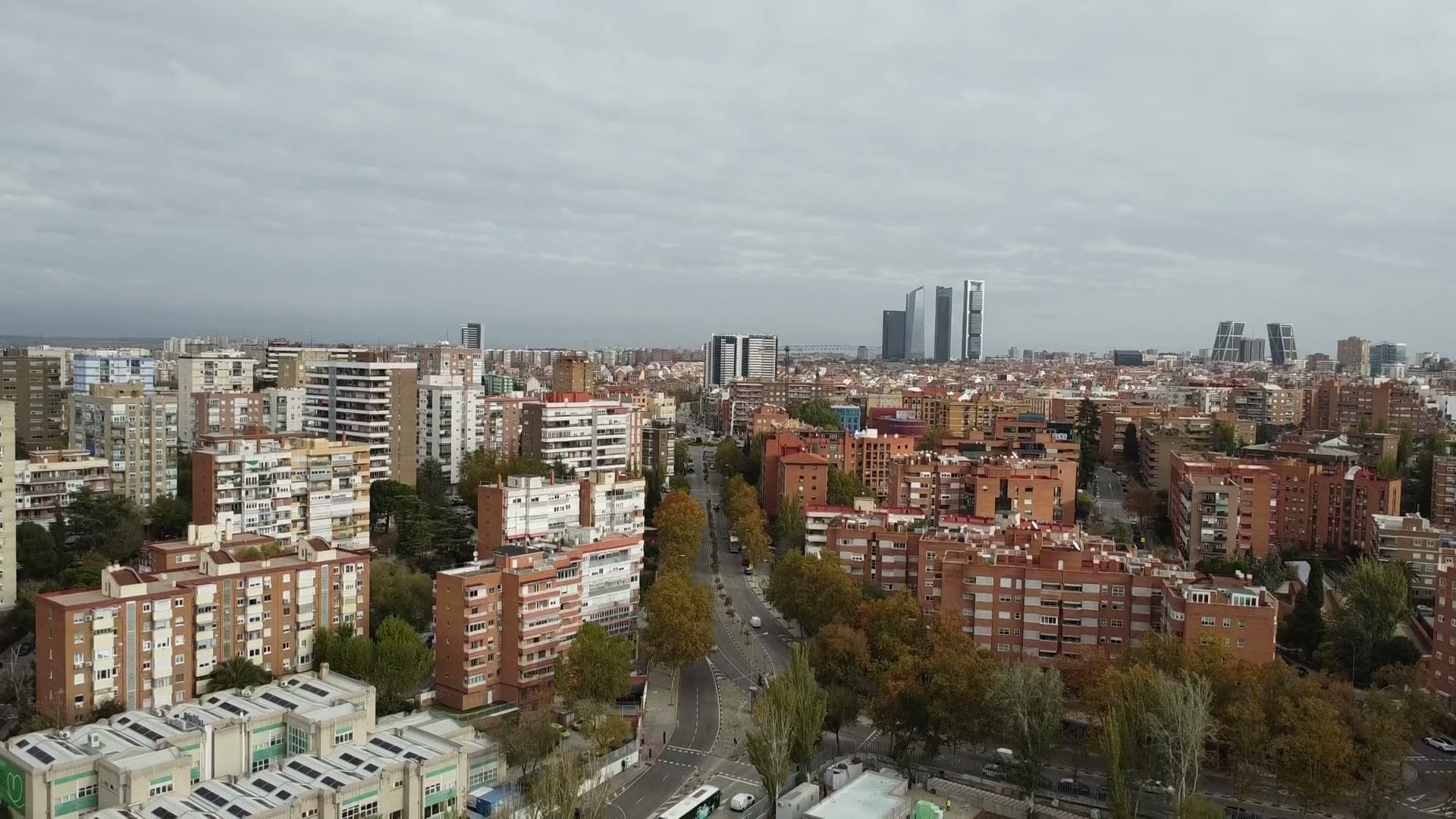 The Cuatro Torres business district in Madrid